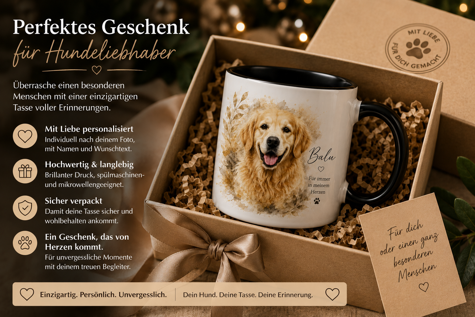 Personalisierte Hunde Tasse mit Foto Personalisierte Hunde Tasse als Geschenk für Hundeliebhaber